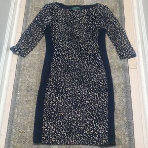 Elegant Navy and Cream Women's Dress
